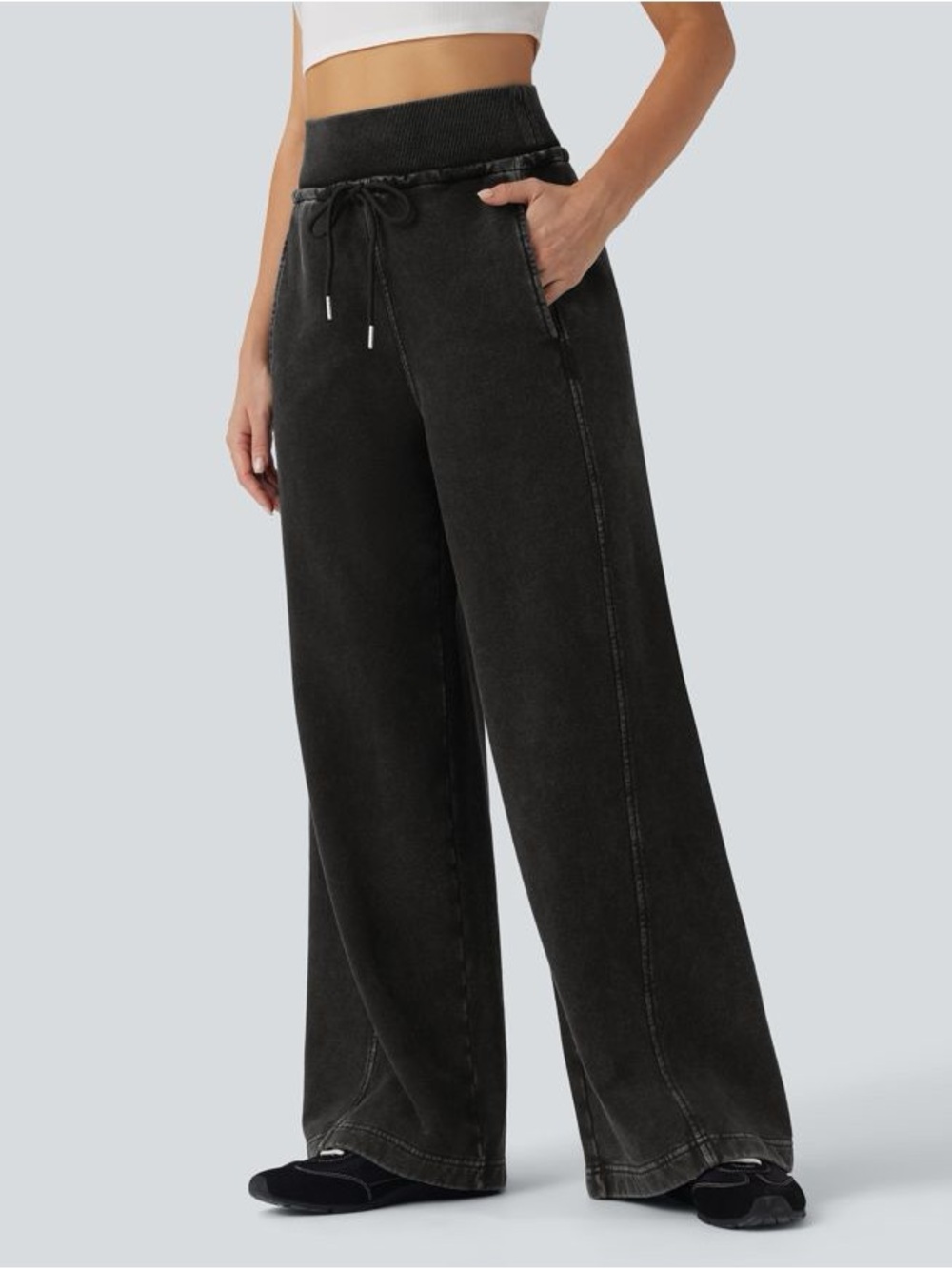 NWT Halara Flex French Terry Baggy Sweatpants in Phantom Denim Sz M - Picture 3 of 15
